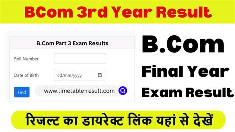 BCom 3rd Year Result 2024 .
